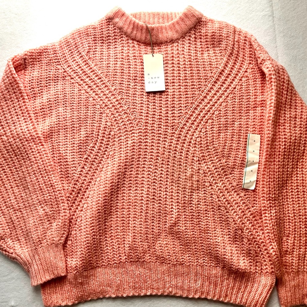 A New Day Coral Knit Sweater
